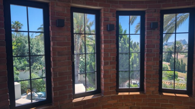 Solar window film installation in Mijas, Costa del Sol. Views from interior and exterior after installation
