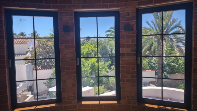 Solar window film installation in Mijas, Costa del Sol. Views from interior and exterior after installation